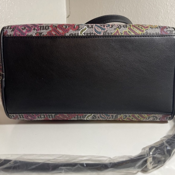 NEW Juicy Couture Black Beige Multi Lock N Chain Satchel Handbag Purse - Picture 10 of 14